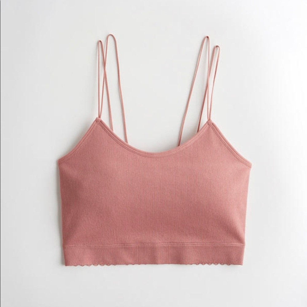 Hollister lace-back seamless crop cami